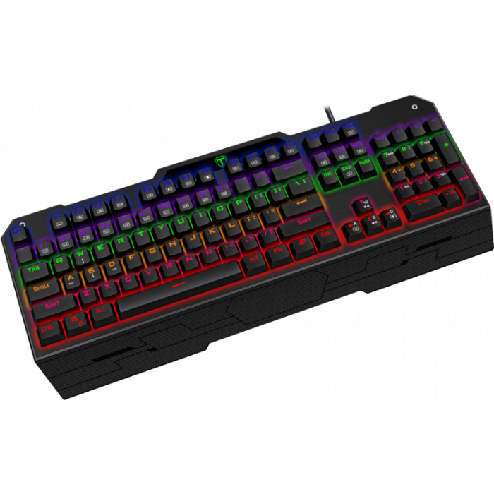 Tastatura gaming mecanica T-Dagger Battleship, Iluminare rainbow, Negru