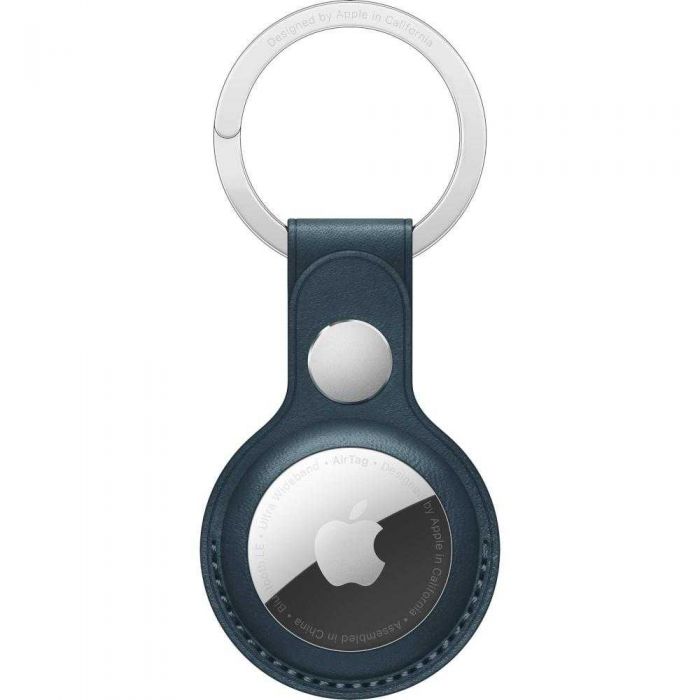Apple AirTag Leather Key Ring, Baltic Blue