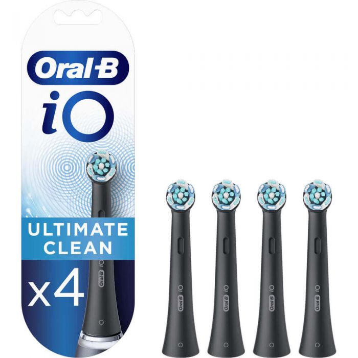 Rezerve periuta de dinti electria Oral-B iO Ultimate Clean, Compatibile doar cu seria iO, 4 buc, Negru
