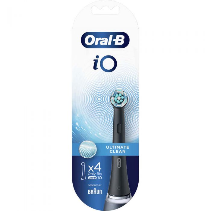 Rezerve periuta de dinti electria Oral-B iO Ultimate Clean, Compatibile doar cu seria iO, 4 buc, Negru