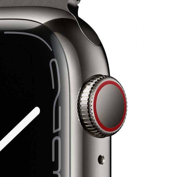 Apple Watch Series 7 GPS + Cellular, 41mm, Graphite Stainless Steel Case, Graphite Milanese Loop