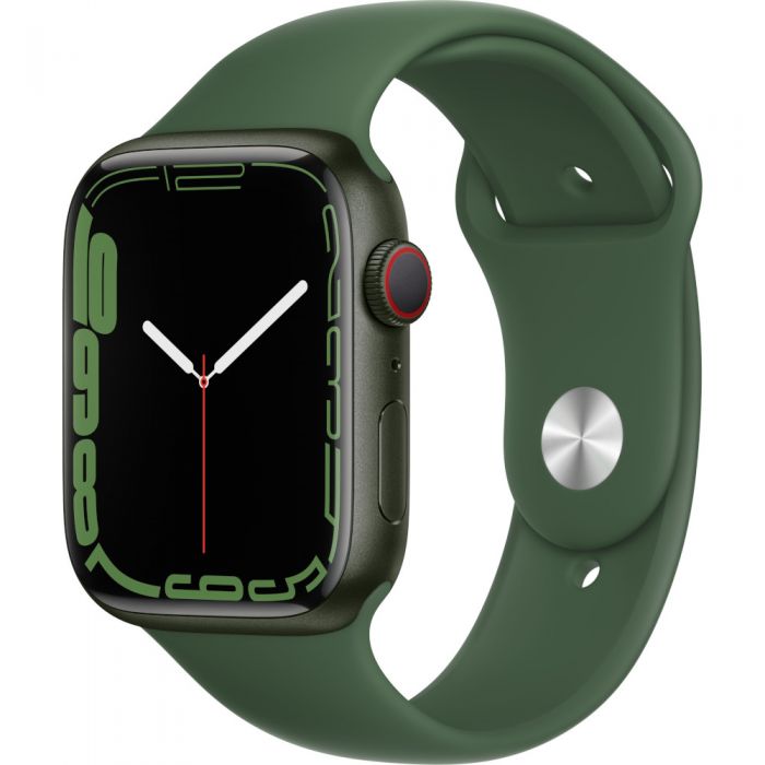Apple Watch Series 7 GPS + Cellular, 45mm, Green Aluminium Case, Clover Sport Band
