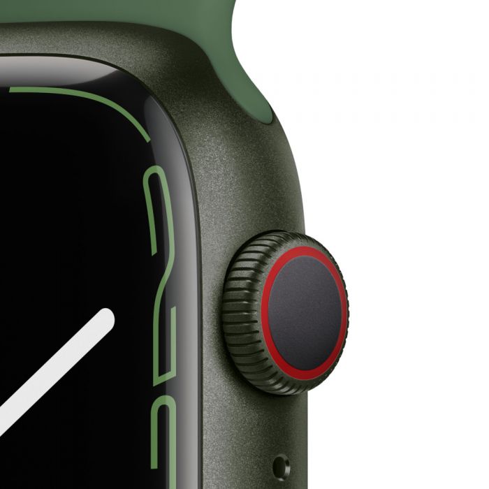 Apple Watch Series 7 GPS + Cellular, 45mm, Green Aluminium Case, Clover Sport Band