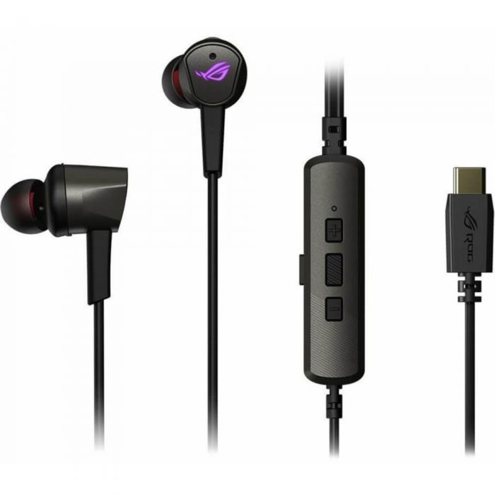 Casti gaming in-ear ASUS ROG Cetra II Core, Difuzoare 9.4 mm, Microfon, Control volum pe fir, Tehnologie Wired, 1.25 m, Negre