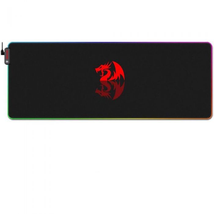 Mousepad gaming Redragon Neptune X, Baza cauciucata, Iluminare RGB, Negru