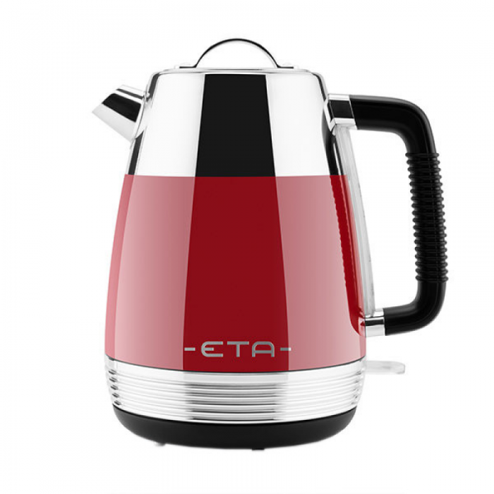 Cana electrica fierbator ETA Storio 918630, 2150 W, 1.7 L, otel inoxidabil, design retro, rosu
