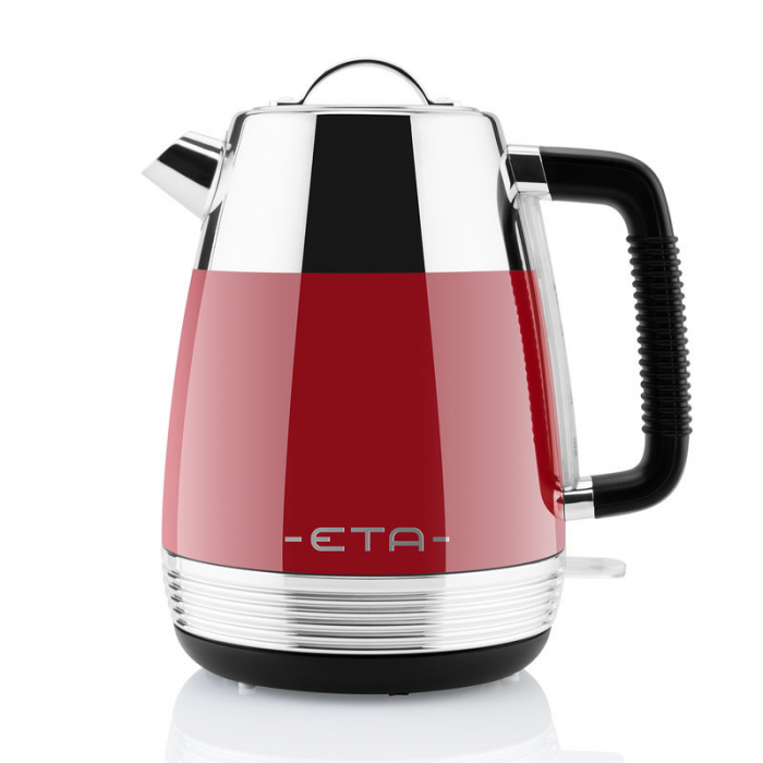 Cana electrica fierbator ETA Storio 918630, 2150 W, 1.7 L, otel inoxidabil, design retro, rosu