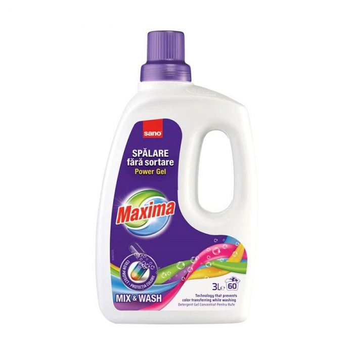 Detergent lichid pentru rufe colorate Sano Maxima Mix & Wash 3L