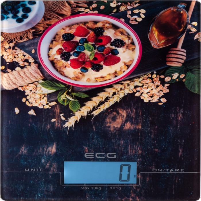 Cantar digital de bucatarie ECG KV 1021 berries, 10 Kg, functie TARA, precizie 1 g, LCD