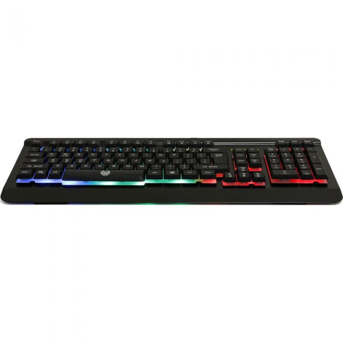 Tastatura gaming A+ Ghost, Iluminare rainbow, Negru