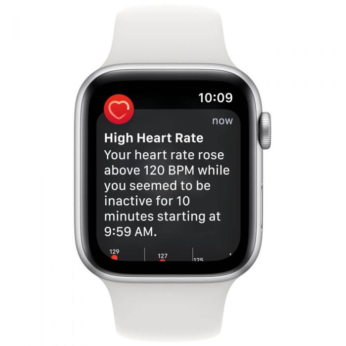 Apple Watch SE2, Cellular, GPS, 44mm, Silver Aluminium Case, White Sport Band