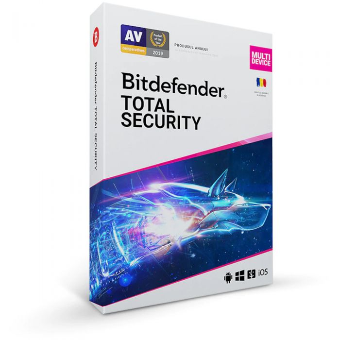Bitdefender Antivirus Total Security 2021, 1 an, 5 dispozitive
