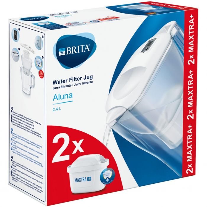 Cana filtranta Brita Aluna, 2.4 l, Alb + 2 filtre Maxtra+