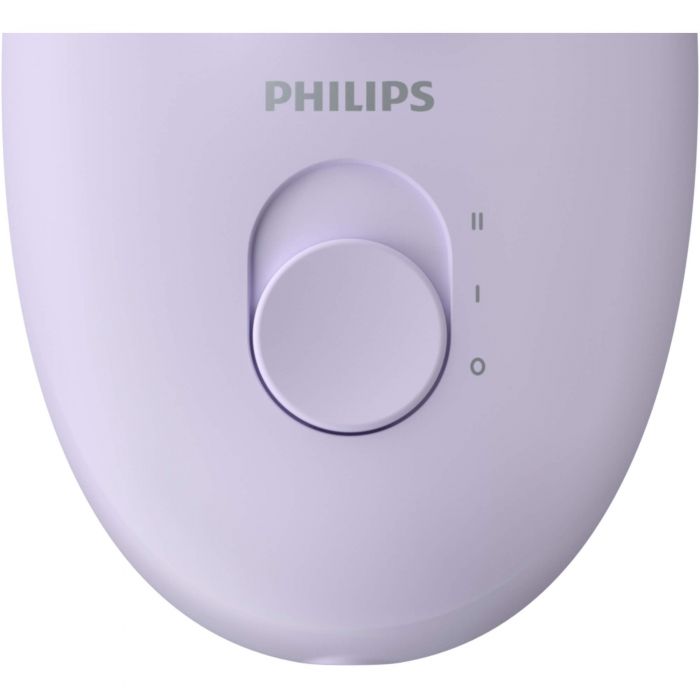 Epilator Philips Satinelle Essential BRE275/00, 2 viteze, Alb/Mov