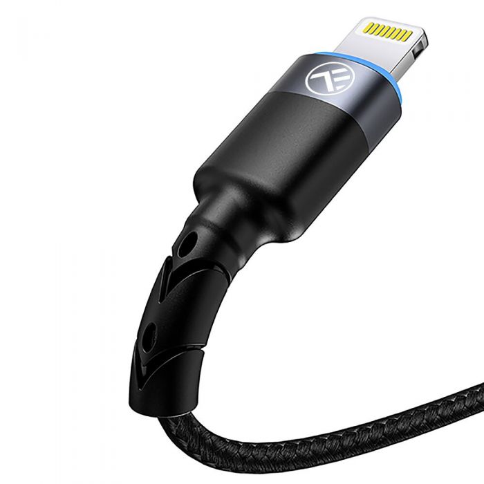 Cablu de date Tellur cu LED, Compatibil cu Iphone, 1.2 m, Negru