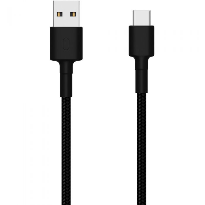 Cablu date Xiaomi Mi, USB Type-C la USB, Impletit, 1m, Negru