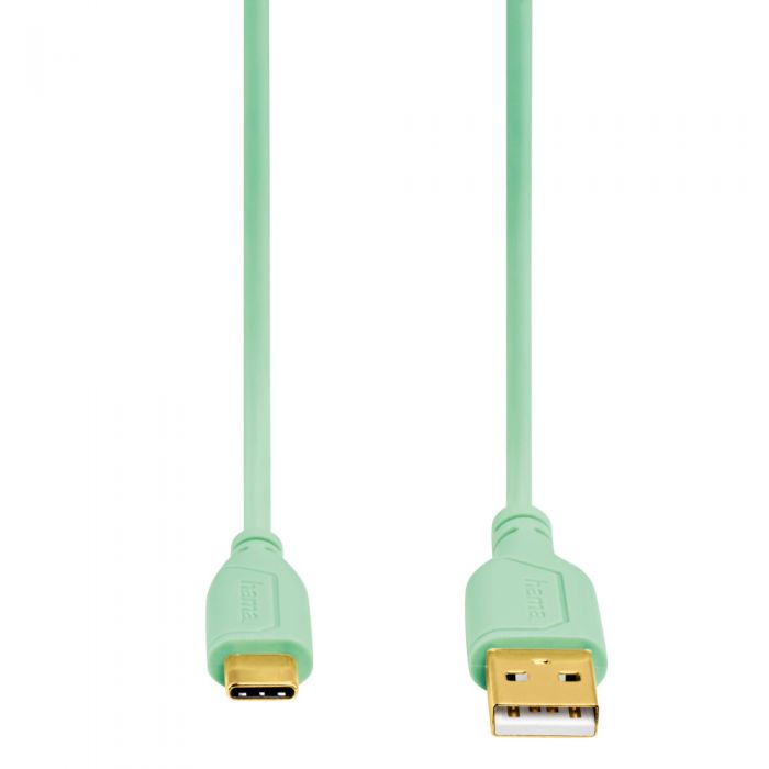 Cablu de date Hama Flexi-Slim, Type-C, 0.75m, Verde