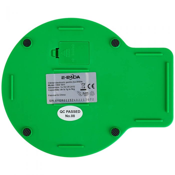 Cantar electronic de bucatarie E-Boda CEB1011, 5 kg, Verde