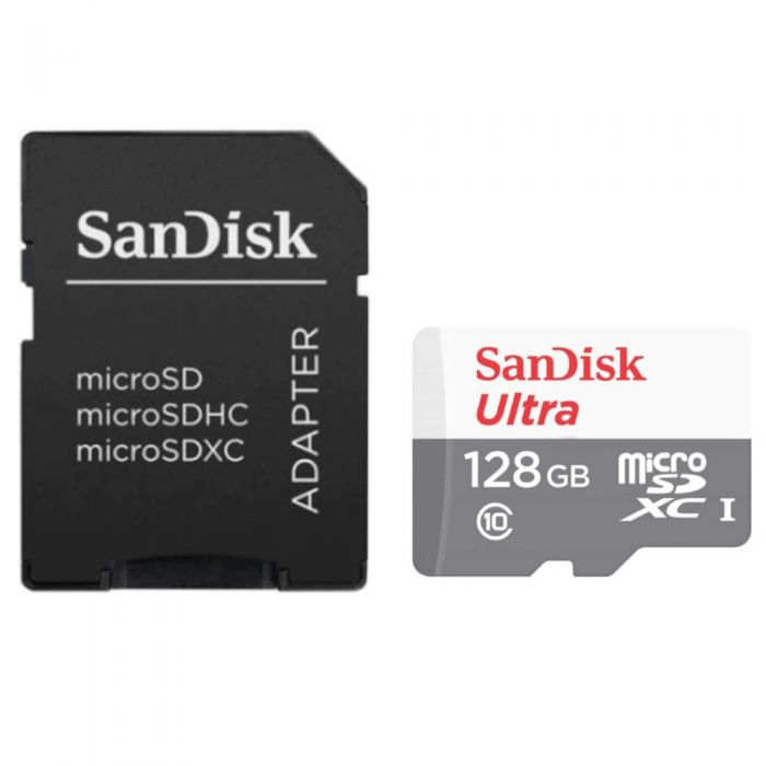 Card de memorie SanDisk Ultra microSDXC, 128GB, 100MB/s Class 10 UHS-I + SD Adapter