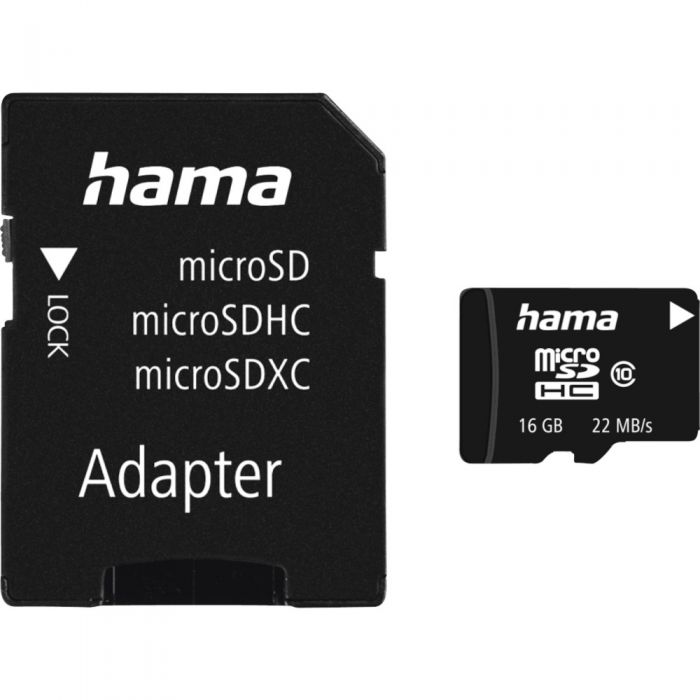 Card memorie Micro-SDHC Hama 108088, 16 GB, Class 10 +  Adaptor
