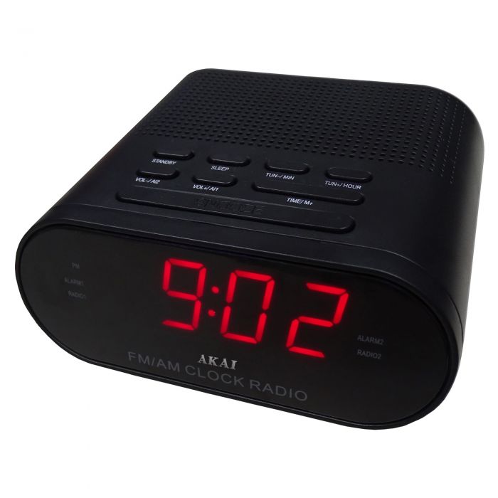 Radio cu ceas AKAI CR002A-219, Alarma, Negru