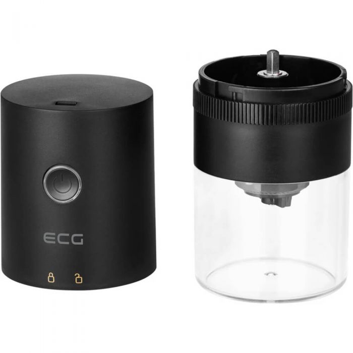 Rasnita de cafea portabila ECG KM 150 Minimo, Incarcare USB, 3.7 V, 13 W, 30 g, Negru