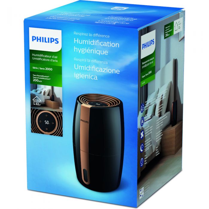 Umidificator Philips HU2718/10, 2 l, 3 viteze, NanoCloud, Auto & Sleep, Acoperire 32 mp, Negru