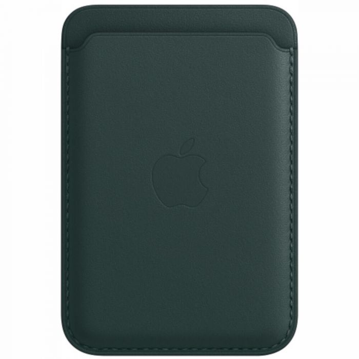 Husa de protectie Apple Leather Wallet MagSafe pentru iPhone, Forest Green