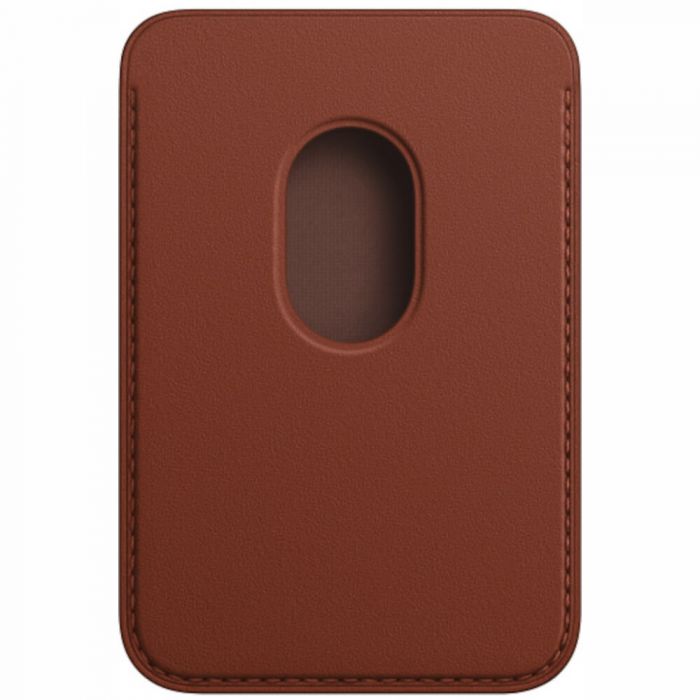 Husa de protectie Apple Leather Wallet MagSafe pentru iPhone, Umber