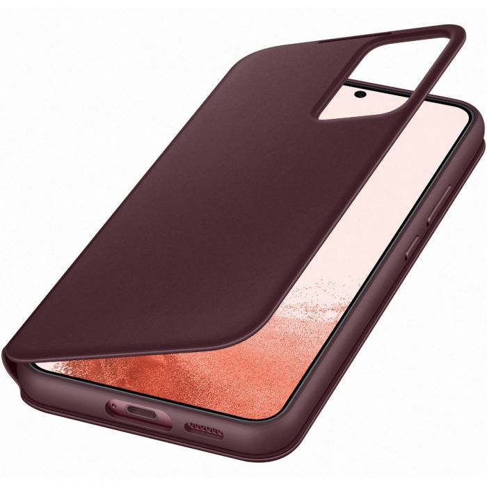 Husa de protectie Samsung Smart Clear View Cover pentru Galaxy S22+, Burgundy