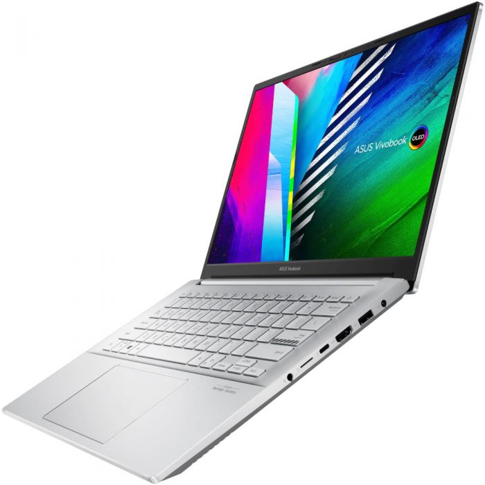 Laptop ultraportabil ASUS Vivobook Pro K3400PH, 14 inch, 2.8K, Intel Core i7-11370H, 8GB, 512GB SSD, NVIDIA GeForce GTX 1650, Windows 10 Home, Cool Silver