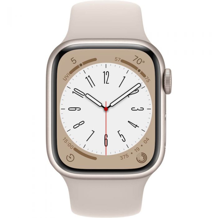 Apple Watch Series 8 GPS + Cellular, 41mm, Starlight Aluminium Case, Starlight Sport Band