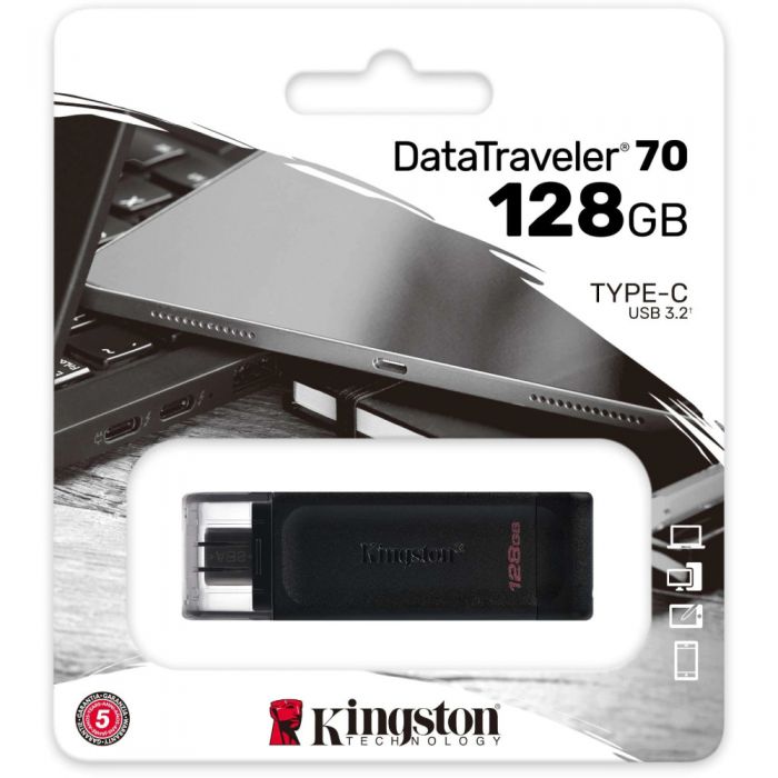 Warship Treason Tickling Memorie USB Kingston DataTraveler 70, 128GB, USB 3.2 Type C | Flanco.ro
