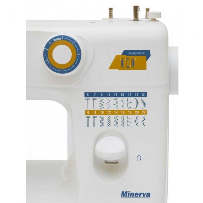 Masina de cusut electromecanica Minerva Extraplus, 22 programe, 800 imp/min, Alb