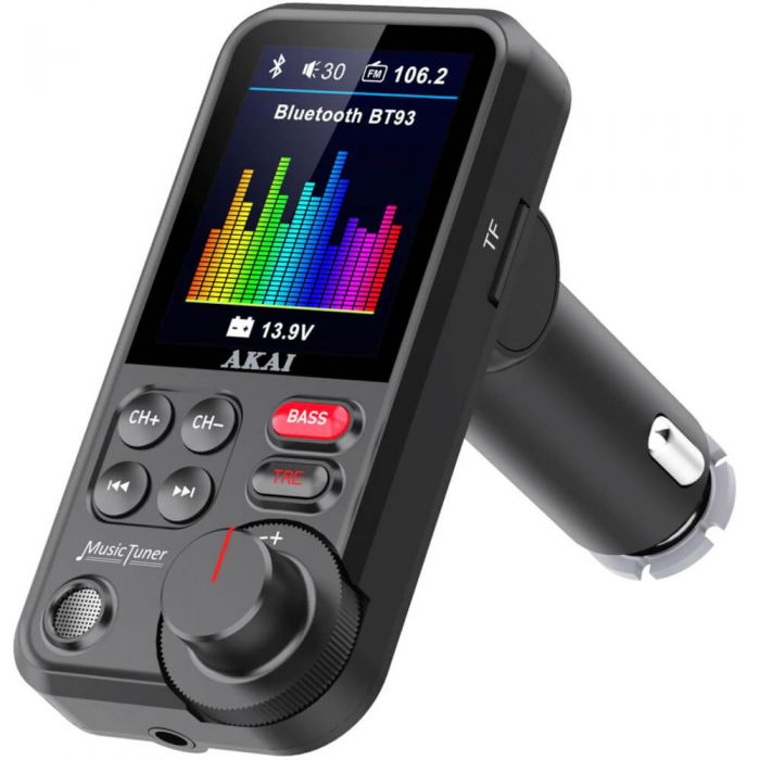 Modulator FM AKAI FMT-93BT, Bluetooth, Microfon Incorporat, Negru