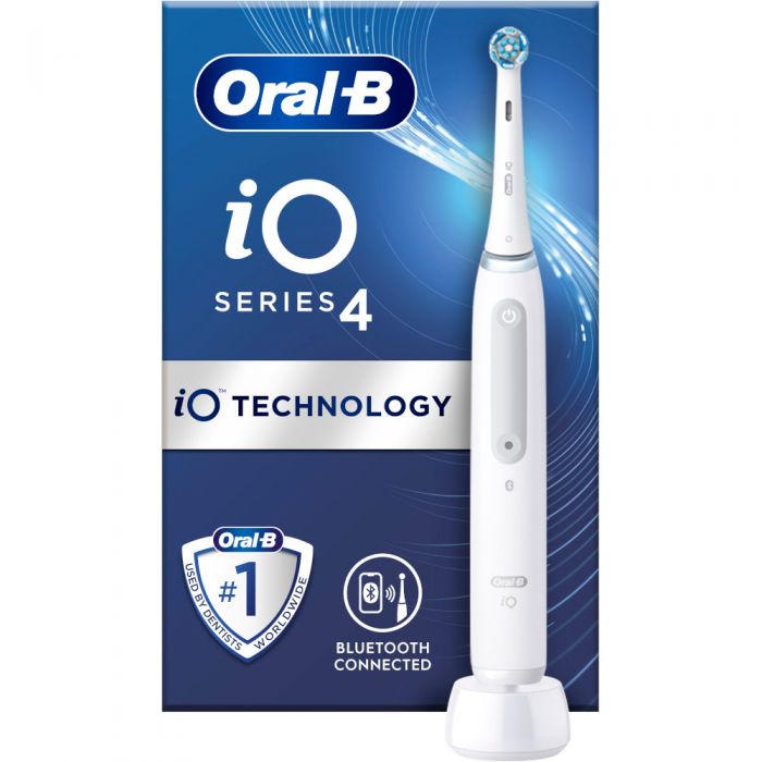 Periuta de dinti electrica Oral-B iO4 White, 4 programe, 1 capat, Alb
