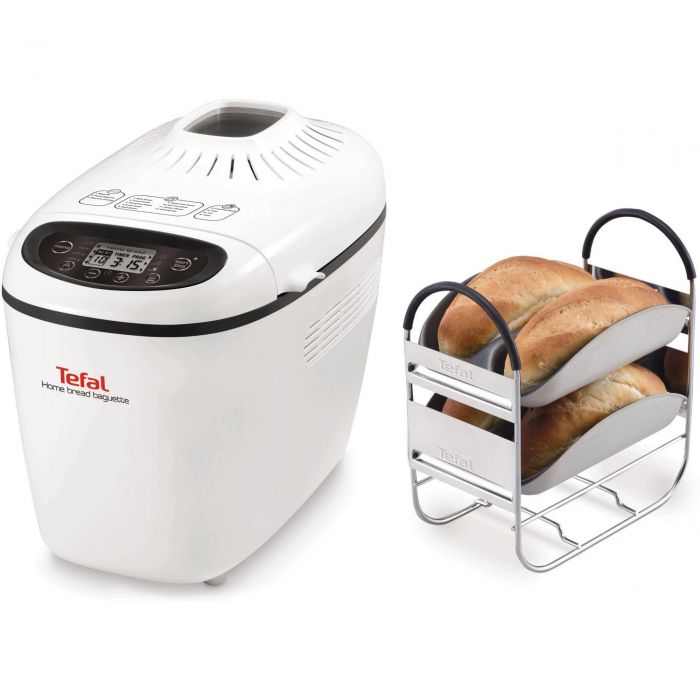 Masina de paine Tefal Home Bread Baguette PF610138, 1650 W, 1500 g, 16 programe, Alb