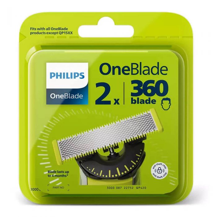 Rezerva aparat de ras Philips OneBlade 360 QP420/50, 2 bucati