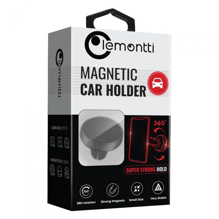 Suport auto Lemontti Magnetic, Ventilatie, Negru