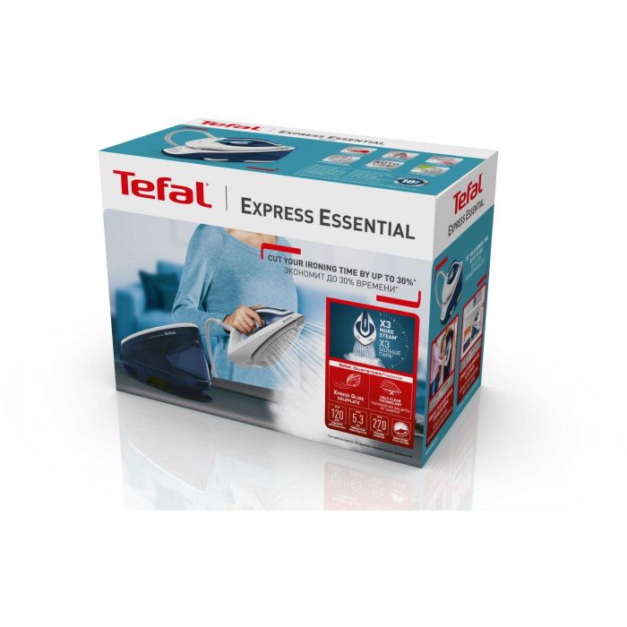 Statie de calcat Tefal Express Essential SV6116E0, 2200 W, 5.3 bar, Talpa Ceramic Xpress Glide