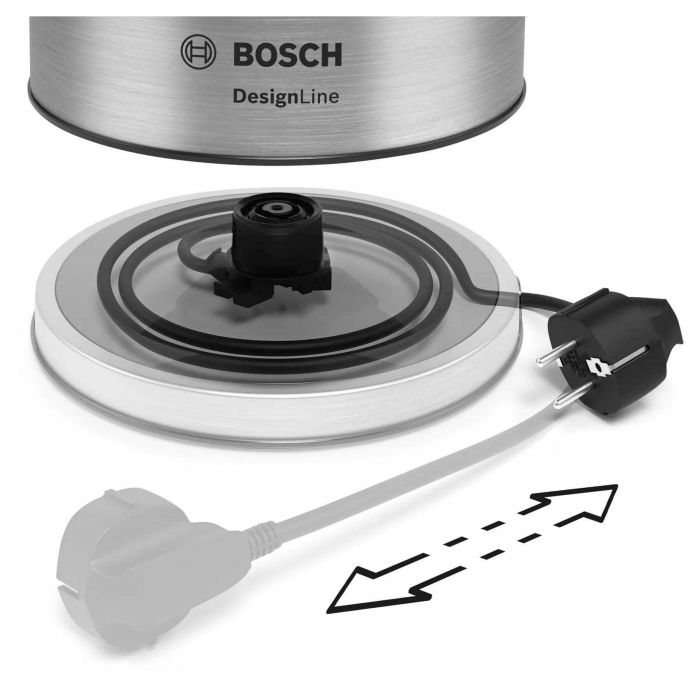 Fierbator Bosch DesignLine TWK5P480, 2400 W, 1.7 l, Argintiu