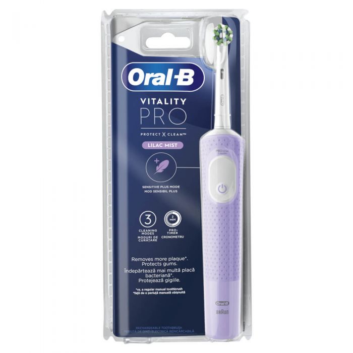 Periuta de dinti electrica Oral-B Vitality Pro, 3 programe, 1 capat, Violet