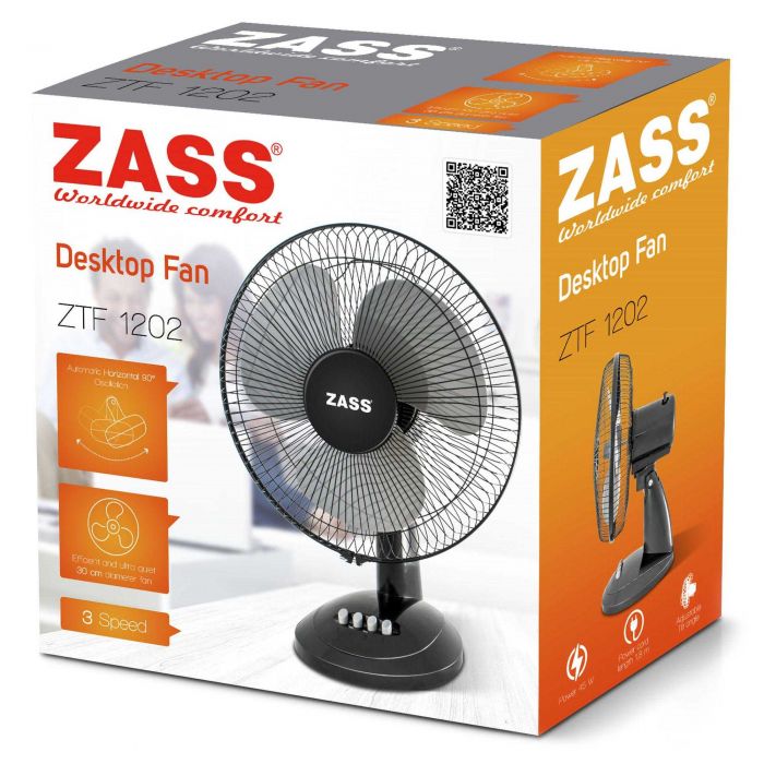 Ventilator de birou Zass ZTF 1202, 35 W, 3 viteze