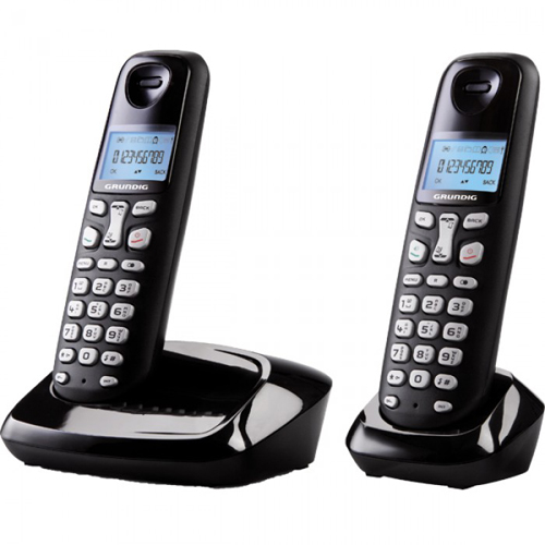  Telefon fara fir DECT Grundig D160 Duo, Caller ID, Negru 