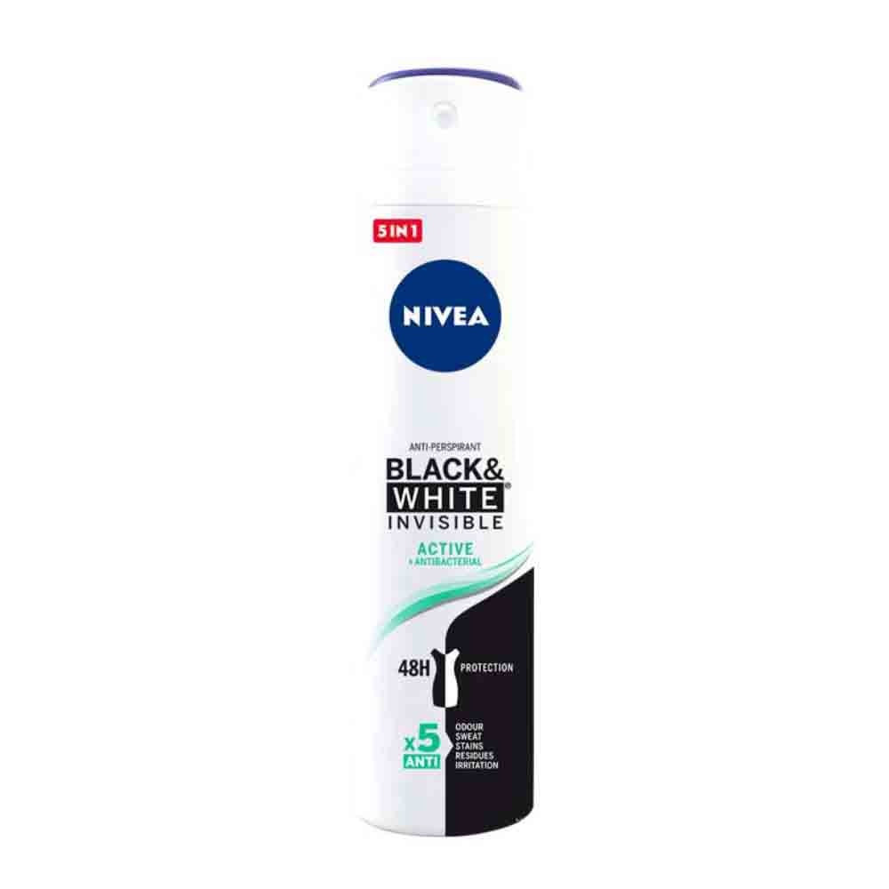  Deodorant Spray Nivea Women Black & White Invisible Active, 200 ml 