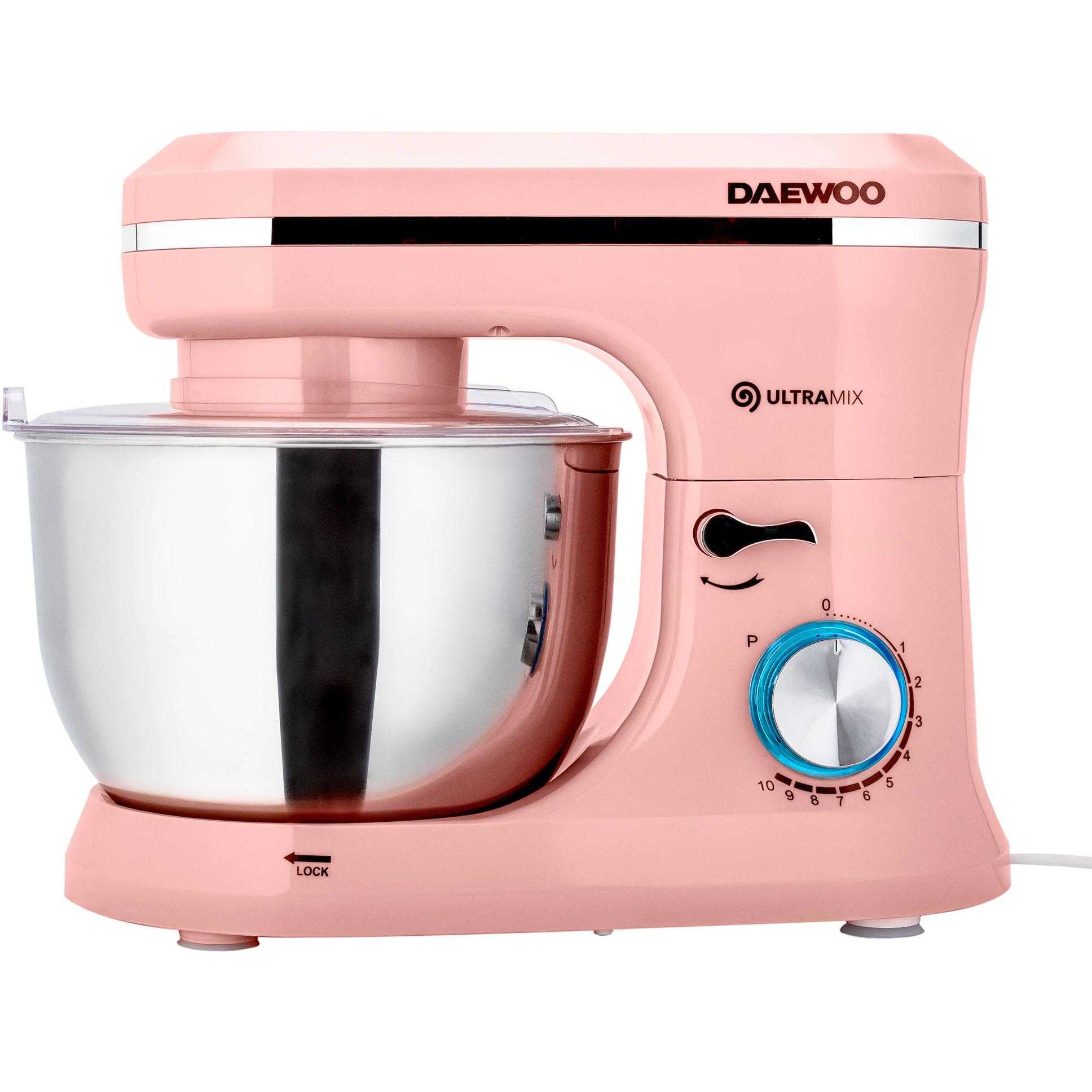 Mixer cu bol Daewoo DHM150P, 1600 W, 4.5 l, 10 viteze, Roz