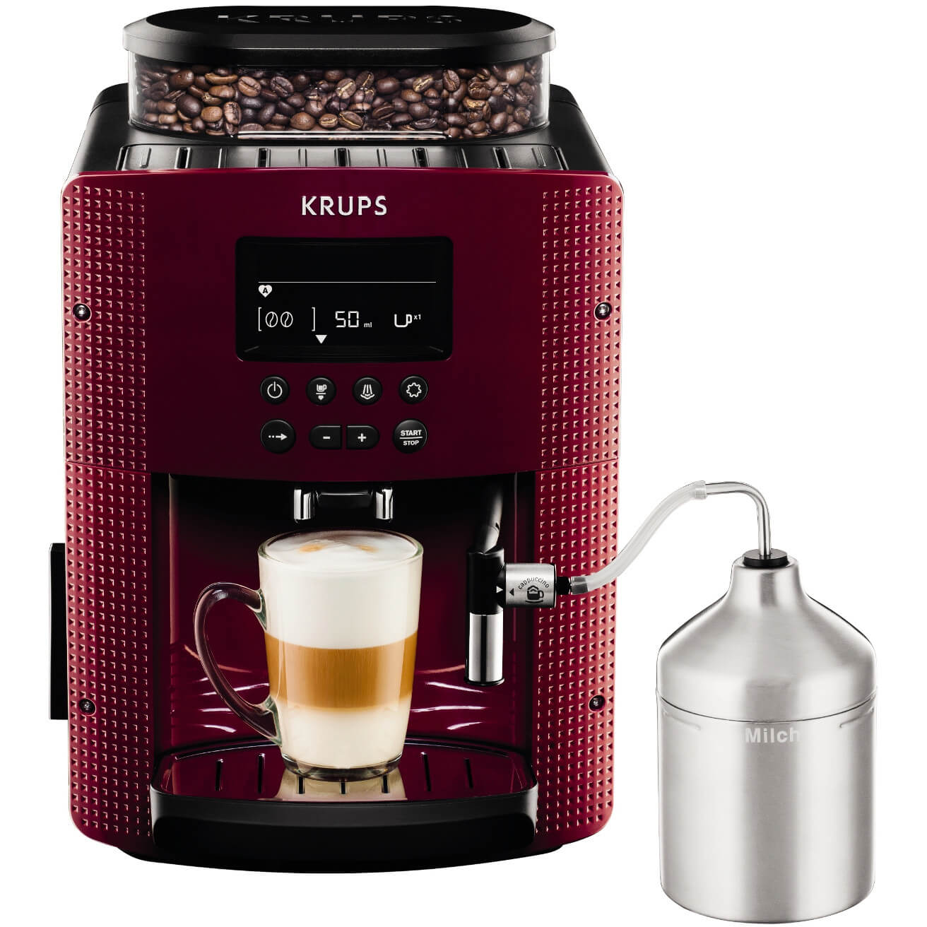 Espressor Automat Krups Ea816570, 1450 W, 1.7 L, 15 Bar, Visiniu