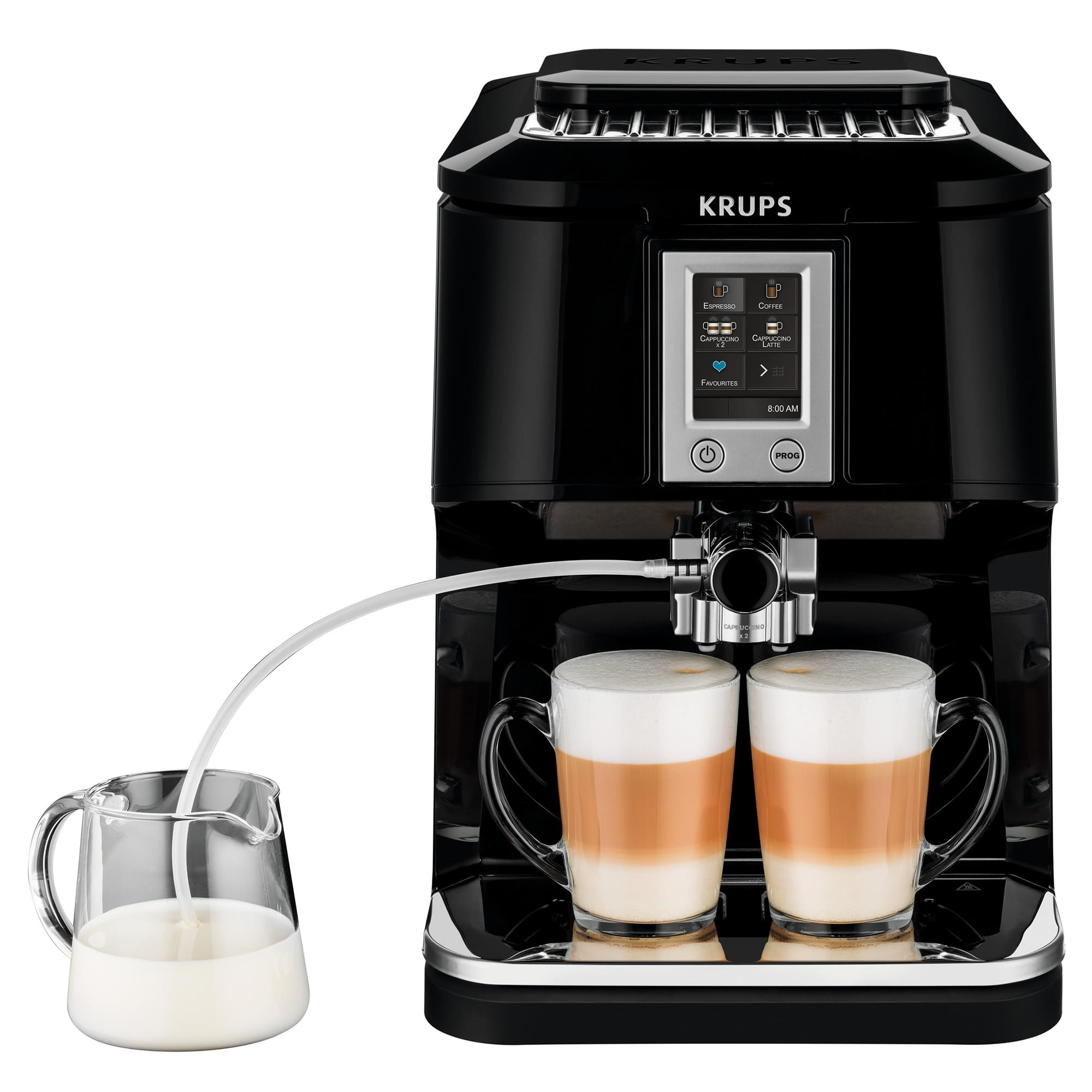  Espressor automat Krups EA8808 2in1 Cappucino, 1450 W, 1.7 L, 15 bar, Negru 