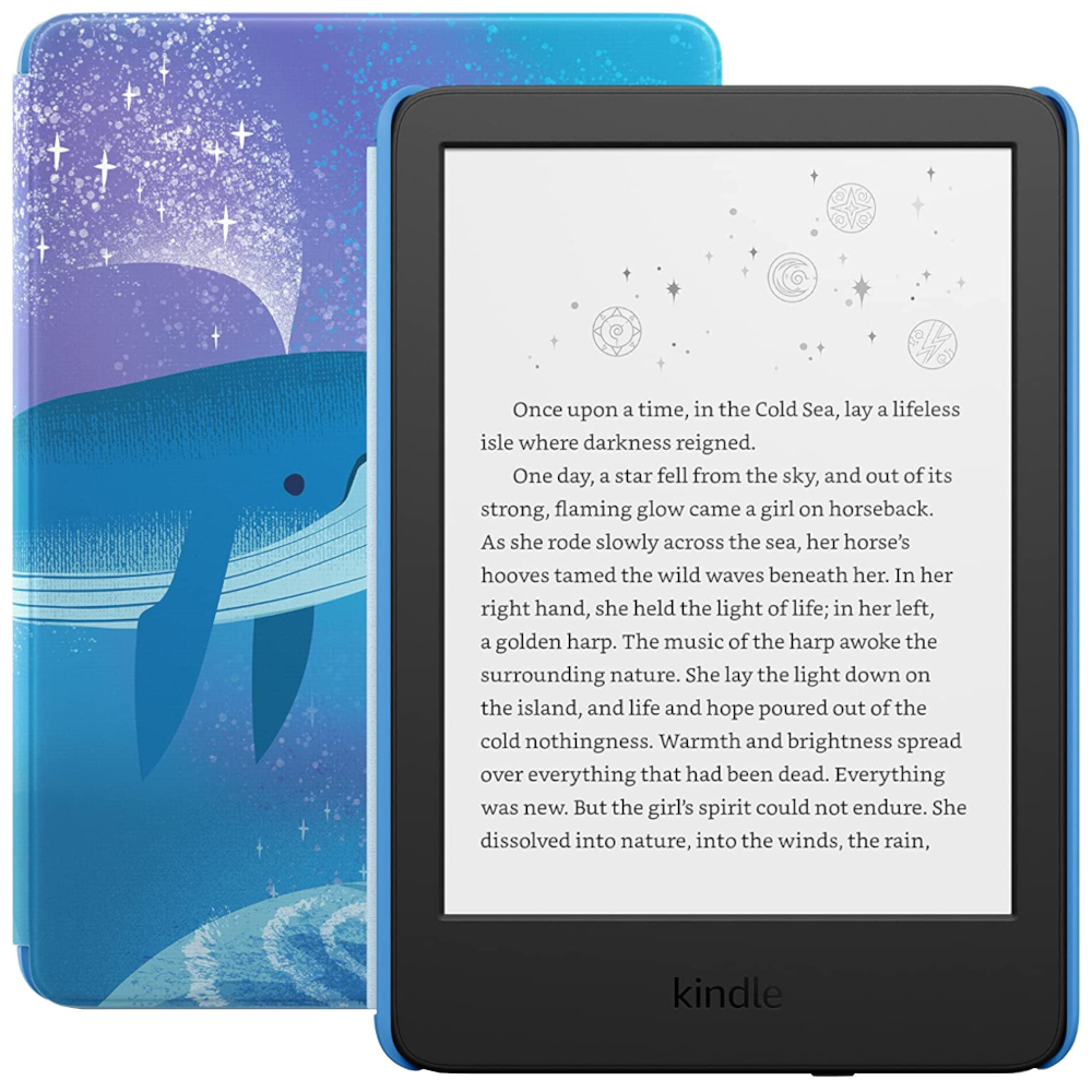  eBook Reader Amazon Kindle Kids 2022, 6", 16 GB, 300 ppi, Wi-Fi, USB-C, Space Whale 