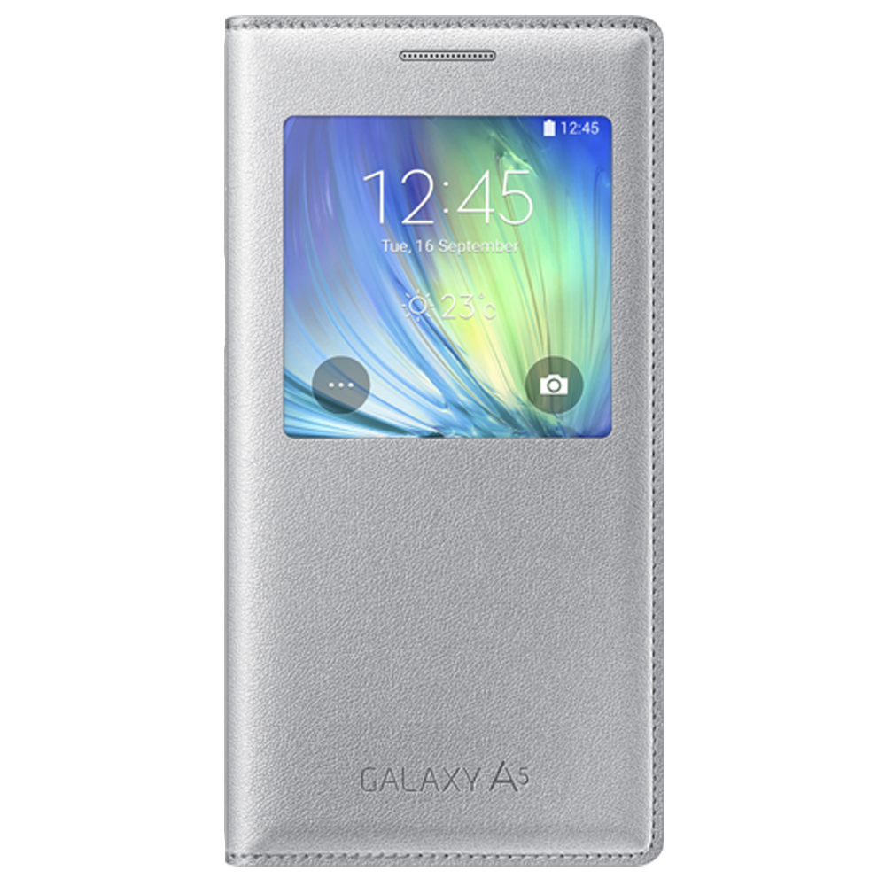  Husa S-View Samsung EF-CA500BSEGWW pentru Galaxy A5, Argintiu 